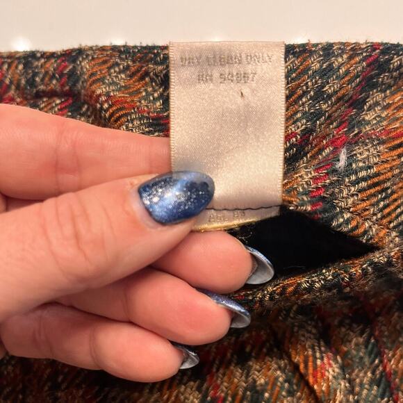 VTG 90'S Express Brown Plaid High Rise Wide Leg Pants Sz 5/6 - Picture 5 of 9